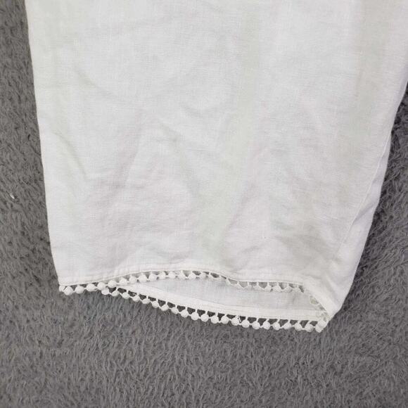 Talbots Pants Linen Women’s Plus Size 20 W Crop White Nantucket Lagenlook - Picture 6 of 10